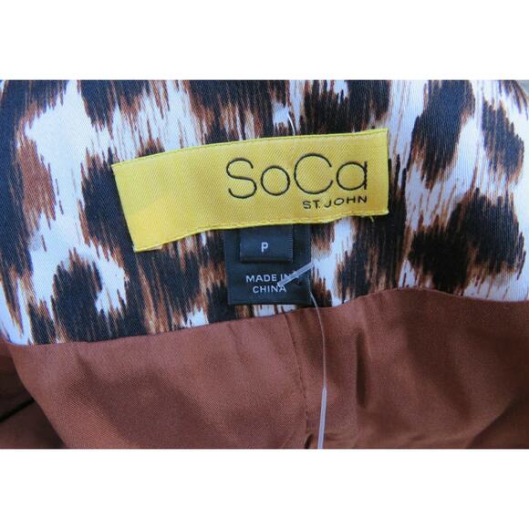 NWOT Vintage SoCal by St. John Leopard Animal Print Knit Jacket Dress Tunic Sz P - Picture 9 of 9